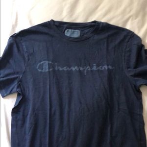 navy blue champion tee